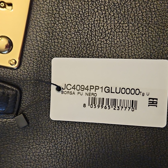 NWT Love Moschino  Borsa PU Nero Black Satchel with Gold Accents - Picture 8 of 9